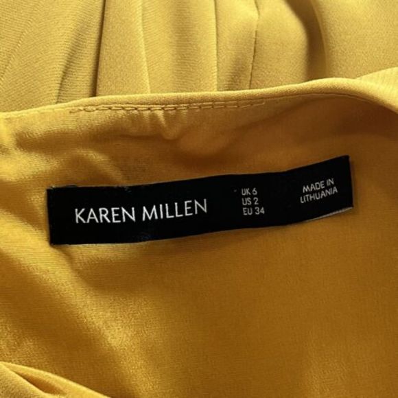 Karen Millen Yellow High Low Midi Dress US2 ($399) - Picture 8 of 11